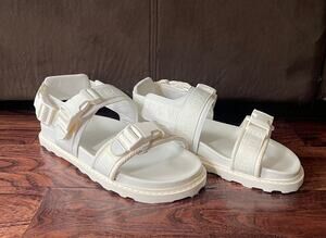$775 NIB Bottega Veneta Textile Leather Strap Open Toe Sandals White 42(9) Bottega Veneta White Leather Square Toe Slides 39 | eBay main image 3